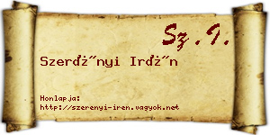 Szerényi Irén névjegykártya