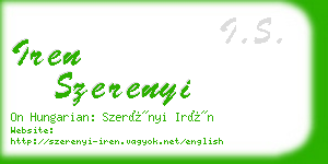 iren szerenyi business card